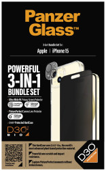 PanzerGlass 3-in-1-Privacy-Pack Folia ochronna na wyświetlacz z funkcją ochrony prywatności Apple iPhone 15 1 szt. B1172