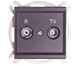 SONATA Gniazdo antenowe RTV zakończeniowe 10dB czekoladowy metalik GPA-10RPZ/m/40