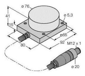 Turck Czujnik indukcyjny nie podtynkowy PNP, Zamykający NI40-CQ80/S1102 5M