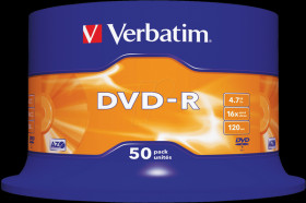43548 Verbatim DVD-R 4.7 GB, 50-disc cake box