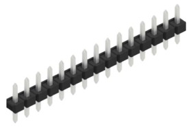 Pin header, 15 pole, pitch 2.54 mm, straight, black, 10058251