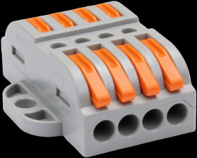 Szybkozłączka przykręcana z dźwignią szara 4 tory 32A Tracon