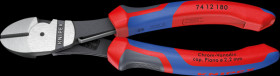 74 12 180 Power side cutters, 180 mm, with opening spring