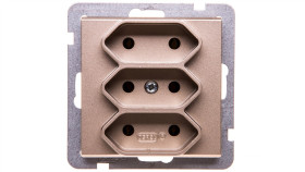 Sonata Gniazdo Potrójne B/U 2,5A Euro Szampański Złoty Gp-3R/M/39