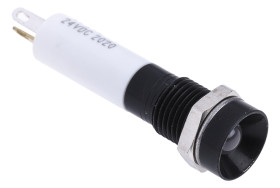 Lampka kontrolna do montażu panelowego 24V dc Zielony, Czerwony, Żółty 8mm LED Czarny Końcówka lutownicza RS PRO