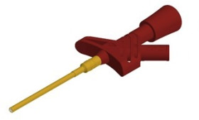 Clamp test probe, red, max. 3 mm, L 100 mm, CAT II, socket 2 mm, 975106101