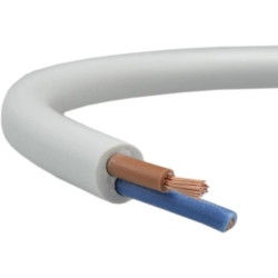 Przewód prądowy H03VV-F / OMY 300V 2x0,75 biały linka Mercor /50m/