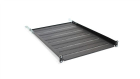 Półka 19 Cali 1U G/650 Czarna (Ral 9005) Z Podporą Tn-19-650-1U-Bk