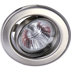 Heitronic 23552 DL6801 Flush Mount Light LED GU5.3 35W Brushed Steel