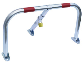 Składana barierka parkingowa Bariera parkingowa szerokość bariery 755mm Ø 40mm wysokość bariery 396mm Czerwony, Srebro