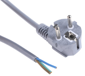 Przewód zasilania złącze A: CEE 7/7, złącze B: Bez zakończenia 2.5m 16 A 250 V Szary