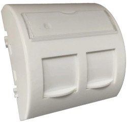 Adapter keystone podwójny kątowy z klapką 2M 45x45 biały Alantec