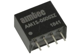 Przetwornica; AM1S-0505SZ; konwerter DC/DC; 5V (4,5÷5,5)V; DC; 5V; DC; 200mA; 1W; izolowany; 1kV; SIL4; przewlekany (THT); Aimte
