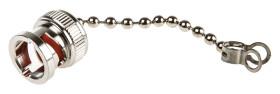 BNC metal dust cap with chain for jacks
