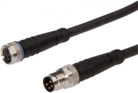 VK03C991 Kabel połączeniowy, 0,3 m, gniazdo M8 3-stykowe proste, wtyczka M8 4-stykowa prosta, 3x0,34 mm², PUR (poliuretan)
