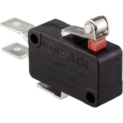 TruComponents 78-0904 Microswitch,On/(On),16A,Short Roller,Quick Connect