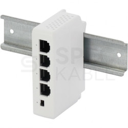 Extender PoE na 4 porty (1x PoE IN / 3x PoE OUT) na szynę TH35 Pulsar