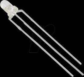 3009R1B2C-DSA LED 3mm, wired, 3-pin, red/blue 1500/2000 mcd, 35°