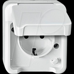 MEG2400-8019 Socket with contact protection - Aquastar, polar white