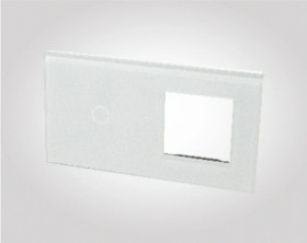 TouchMe Duży panel szklany, 1 x łącznik pojedynczy, 1 x ramka, biały TM701728W