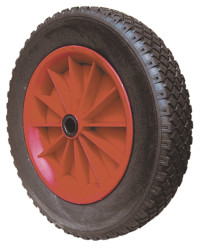 Kółko do wózka, Pneumatyczne, Poliuretan, Czarny, Czerwony, obc.: 180kg, śred.: 400mm, szer.: 83mm