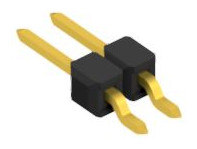 Pin header, 2 pole, pitch 2.54 mm, straight, black, 10131084