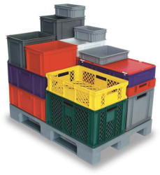 BRB Lagertechnik 1658779 Pojemnik do sztaplowania Basic nadaje się na żywność (D x S x W) 400 x 300 x 120 mm czerwony 1