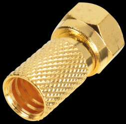 F plug/gold-plated for cables with 5.2 mm Ø