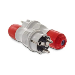 Wtyczka prosta 16A 2P+Z 250V IP54 szary/czerwony WT-54 W-98000
