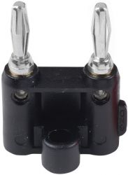 Wtyk bananowy z gniazdem podwĂłjny czarny