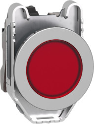 Signal light, 24 VAC/VDC, illuminable, waistband round, red, front ring metal, mounting Ø 30.5 mm, XB4FVB4