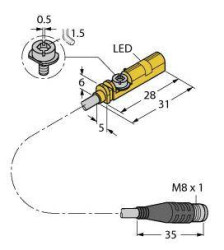 Turck Czujnik pola magnetycznego PNP BIM-UNT-AP6X-0,3-PSG3S/S1139
