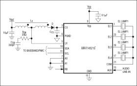 Quad, High-Voltage EL Lamp Driver with I²C Interface