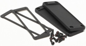 End plate, aluminum, (L x W) 86.89 x 47 mm, black, for enclosure, 1457LWP