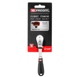 Grzechotki, 1/4 cala, dł. 121 mm, Stal chromowo-wanadowa, Facom