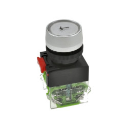 Przycisk LAS0A3YM20/WAU OFF-(ON) 2 tory biały bez podśw.