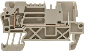 Through terminal block, spring balancer connection, 0.5-4.0 mm², 2 pole, 24 A, 6 kV, dark beige, 1815070000