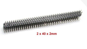 Header 2x40 pins zwart haaks male 2mm