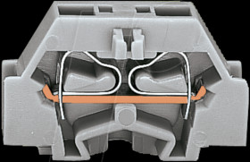 261-306 2-conductor terminal with flange, up to 2.5mm², or