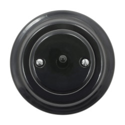 Włącznik światła pojedynczy dźwigniowy ceramiczny, okrągły z ramką, podtynkowy czarny Ceramic Loft