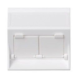 Simon Connect Płytka 2xRJ z osłonami skośna do adapterów MD czysta biel 50000086-030