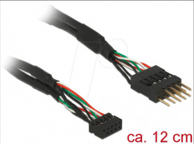 41977 Cable USB 2.0 pin header female &gt; pin header male 10 pin 12 cm