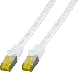 Patch cable, RJ45 plug, straight to RJ45 plug, straight, Cat 6A, S/FTP, LSZH, 0.25 m, white, MK7001.0,25W
