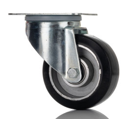 Koło samonastawne średnica kabla 100mm Płyta RS PRO 150kg wysokość całkowita 132mm