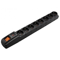 Listwa zasilająca antyprzepięciowa RACK 19" 2U 8 gniazd z wyłącznikiem ACAR S8FA czarna 3m