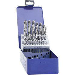 Exact 32004 HSS Metal Twist Drill Bit Set 25-Piece DIN 338 High Strength