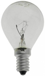 Żarówka wstrząsoodporna G45 kulka przeźroczysta 25W E14 230V