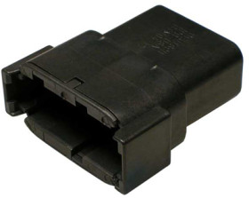 Socket, 12 pole, straight, 2 rows, black, DTM04-12PB