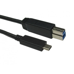 Kabel USB Złącze A USB C Złącze B USB B dł. 1m Przewód przedłużający USB USB 3.1 kolor: Czarny