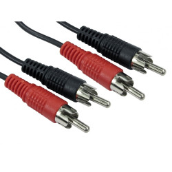 Kabel RCA złącze A: RCA x 2 złącze B: RCA x 2 długość 1.2m RS PRO Czarny rodzaj A Męskie rodzaj B Męskie